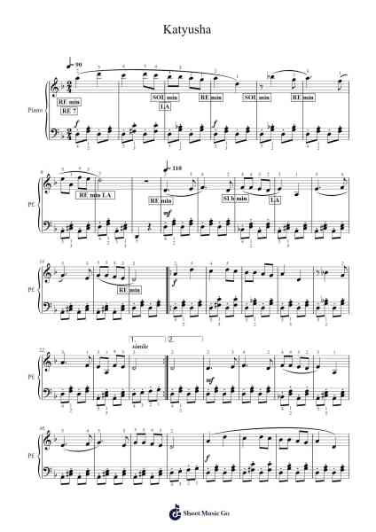 Katyusha Sheet Music by Matvey Blanter-Arr.Taypeare Rolius