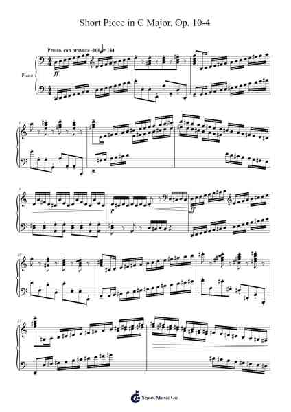 Short Piece in C Major, Op. 10-4 Sheet Music by undefined-Arr.Griries