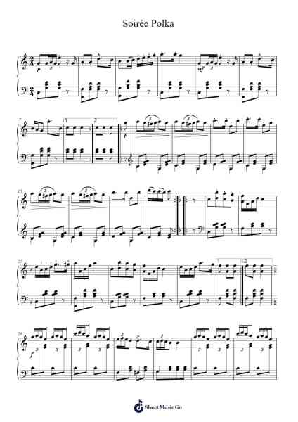 Soirée Polka Sheet Music by Stephen C. Foster-Arr.Vanlett Hudrey