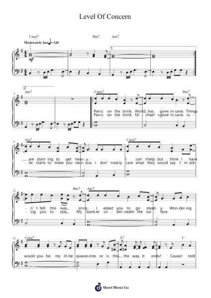 Level Of Concern Sheet Music by Twenty One Pilots-Arr.Derkins