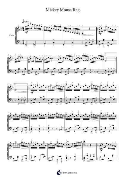 Mickey Mouse Rag Sheet Music by Manfred Schmitz-Arr.Chrisriah Sheicia