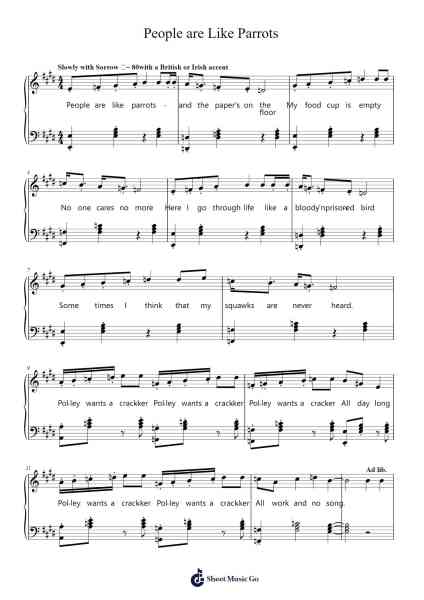People are Like Parrots Sheet Music by Yorknel-Arr.Innah Wrightsen