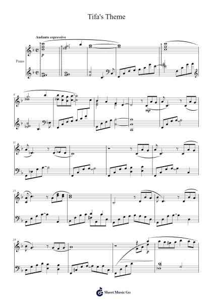 Tifa's Theme Sheet Music by Nobuo Uematsu-Arr.Blairharte Titess