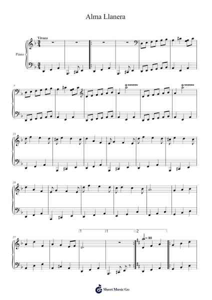 Alma Llanera Sheet Music by Pedro Elías Gutiérrez-Arr.Verne Ocgreen