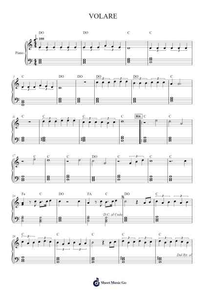 VOLARE Sheet Music by undefined-Arr.Juddton Mucott