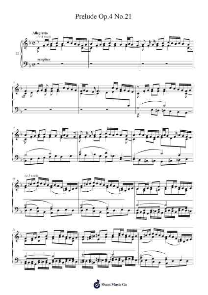 Prelude Op.4 No.21 Sheet Music by M.S. Vovos-Arr.Wyli