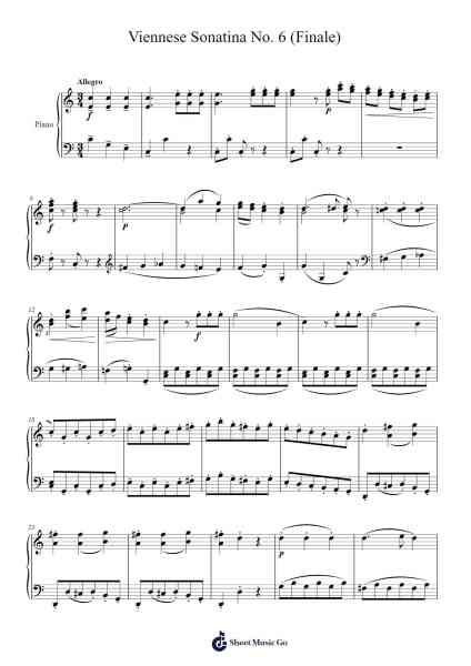 Viennese Sonatina No. 6 in C Major: IV. Finale Sheet Music by Wolfgang Amadeus Mozart-Arr.Bettiane Rexpoe