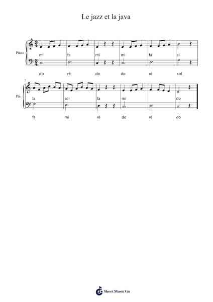 Le jazz et la java Sheet Music by Mat-mat éditions-Arr.Diapenn