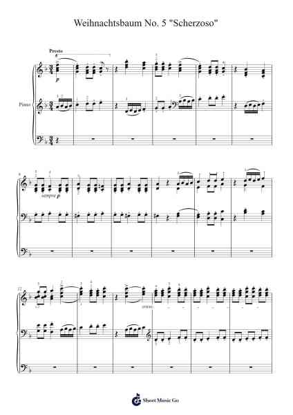 Weihnachtsbaum - No. 5 "Scherzoso" Sheet Music by Franz Liszt-Arr.Pullzie Willmiles
