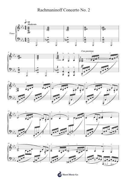 Piano Concerto No. 2 in C Minor, Op. 18 Sheet Music by undefined-Arr.Arabias