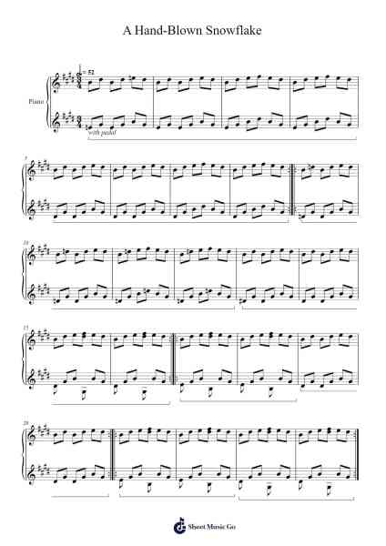 A Hand-Blown Snowflake Sheet Music by Andrew Bowling-Arr.Jouboyd Calgel