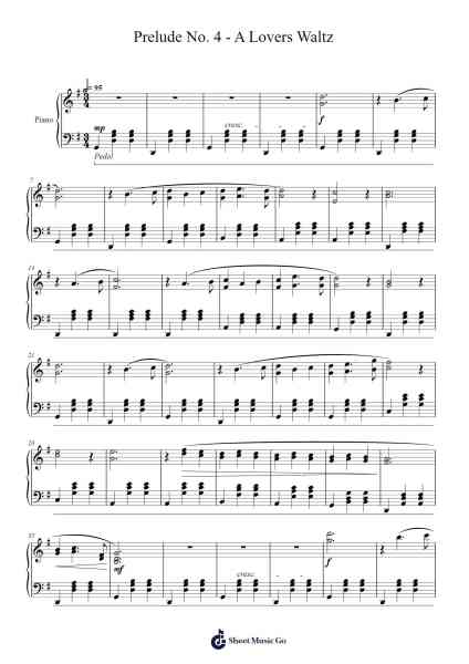 Prelude No. 4 - A Lovers Waltz Sheet Music by Mynald Lytmand-Arr.Toddgail