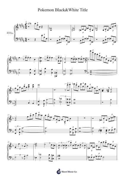 Pokemon Black&White Title Sheet Music by Game Freak-Arr.Clifffitch