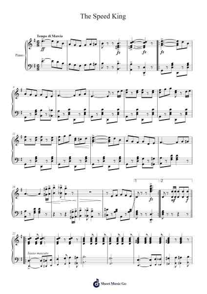 The Speed King Sheet Music by Will B. Morrison-Arr.Clylogg Brarie