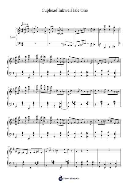 Cuphead Inkwell Isle One Sheet Music by Kristofer Maddigan-Arr.Zoefax Brianpritt