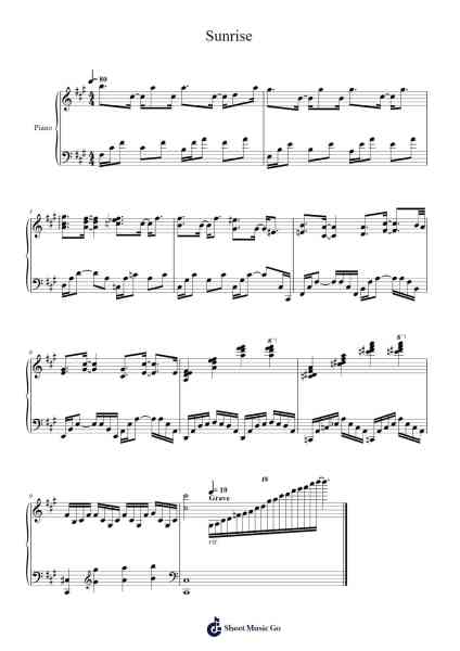 Sunrise Sheet Music by GFRIEND-Arr.Migsel Pagliam