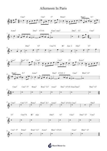 Afternoon In Paris Sheet Music by John Lewis-Arr.Kepnia Lilbohm