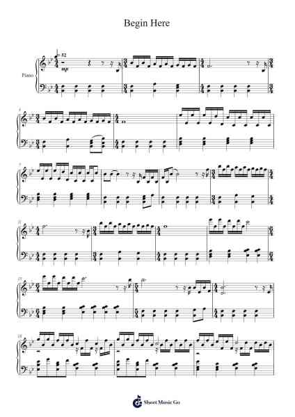 Begin Here Sheet Music by Burnspher-Arr.Quingar