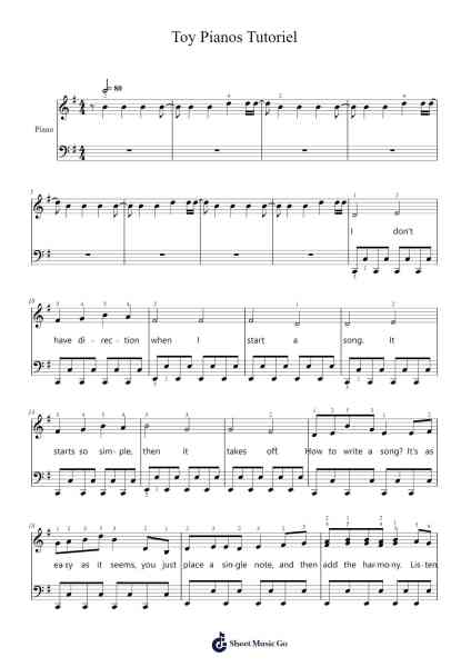 Toy Pianos Tutoriel Sheet Music by SharaX-Arr.Vicstowe Diaearl