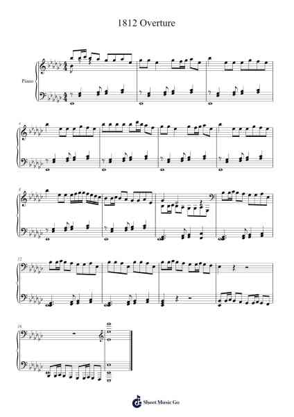 1812 Overture in E♭ Major, Op. 49 Sheet Music by Pyotr Ilyich Tchaikovsky-Arr.Elboyce