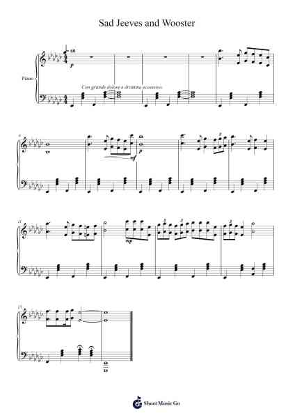 Sad Jeeves and Wooster Sheet Music by undefined-Arr.Evertrine Curcent