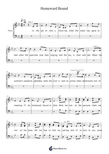 Homeward Bound Sheet Music by Marta Keen-Arr.Fanbrow Douggreve