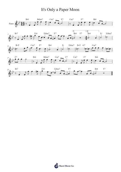 It's Only a Paper Moon Sheet Music by Harold Arlen-Arr.Roymens