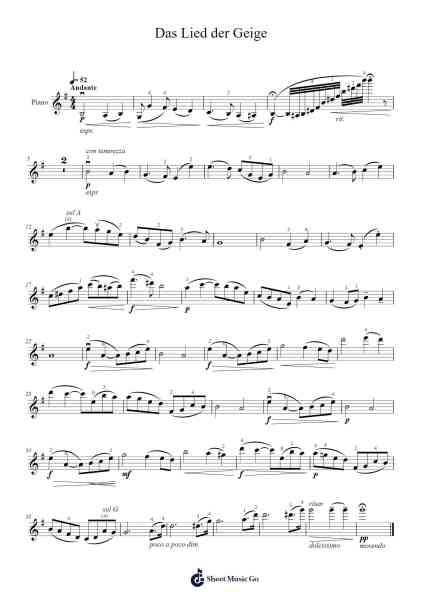 Das Lied der Geige Sheet Music by J. Schebek-Arr.Popgram Migcky