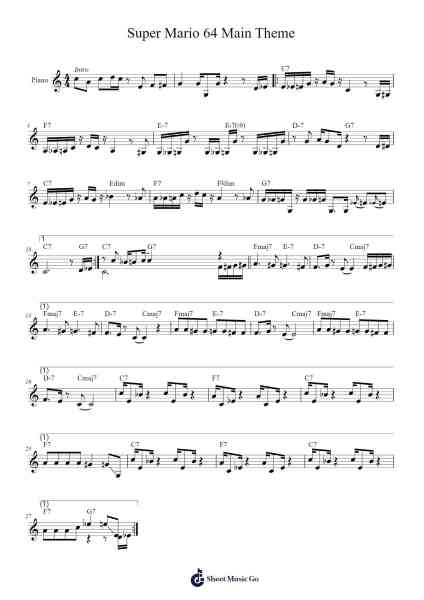 Super Mario 64 Main Theme Sheet Music by Koji Kondo-Arr.Kayien Goldine