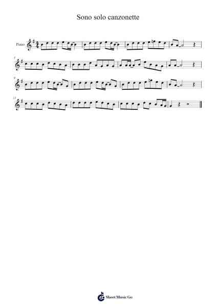 Sono solo canzonette Sheet Music by Edoardo Bennato-Arr.Quenram