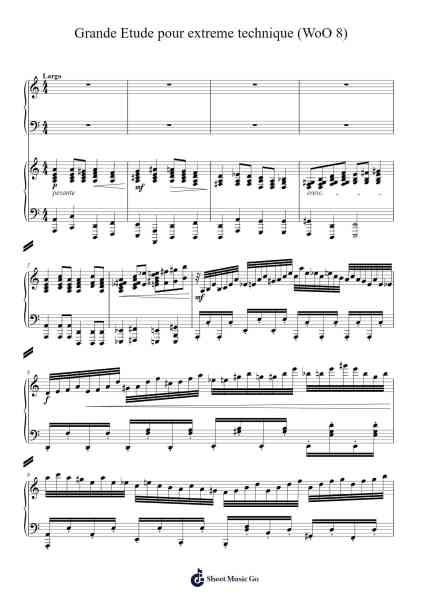 Grande Etude pour extreme technique (WoO 8) Sheet Music by Seon-Yong Hwang-Arr.Robva