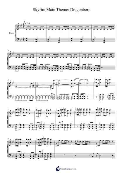 Skyrim Main Theme: Dragonborn Sheet Music by Jeremy Soule-Arr.Pearric
