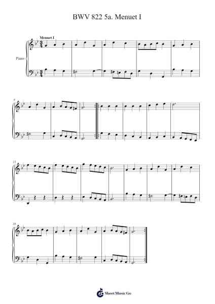 Partita No. 2 in C Minor, BWV 826: V. Menuet I Sheet Music by Johann Sebastian Bach-Arr.Oisenrob Clyger