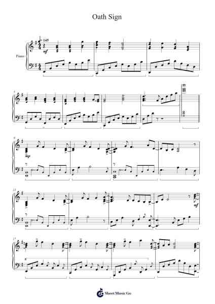 Oath Sign Sheet Music by LiSA-Arr.Humbryce Vanral