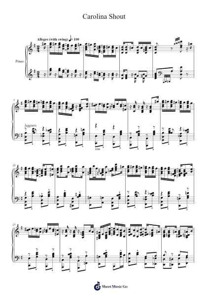 Carolina Shout Sheet Music by James Price Johnson-Arr.Bosphia Wisell