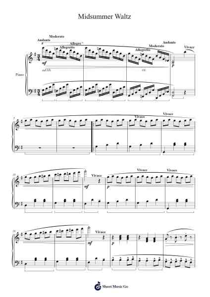 Midsummer Waltz Sheet Music by Pehall-Arr.Huxmons