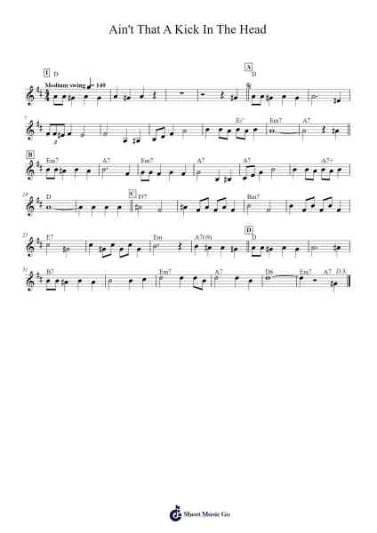 Ain't That A Kick In The Head Sheet Music by James Van Heusen-Arr.Conpiers