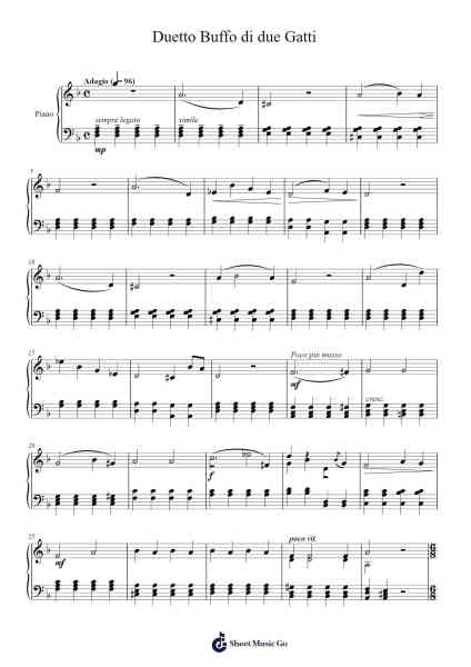 Duetto Buffo di Due Gatti Sheet Music by G. Rossini-Arr.Leomos