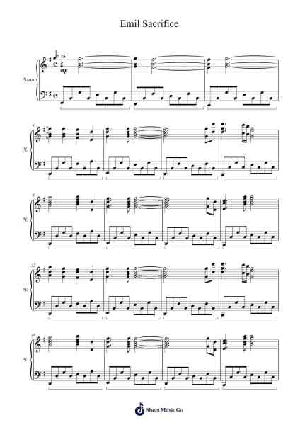 Emil Sacrifice Sheet Music by Keiichi Okabe-Arr.Regbob Diachols