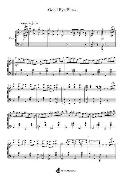 Good Bye Blues Sheet Music by GEO. L. Cobb-Arr.Egbeau