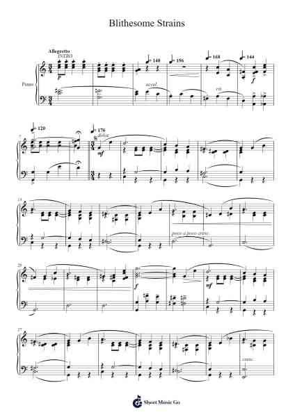 Blithesome Strains, Op. 100 (1920) Sheet Music by Gerald Frazee-Arr.Yetjeames Sailsdia