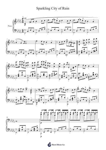 Sparkling City of Ruin Sheet Music by Yoko Shimamura-Arr.Hawat