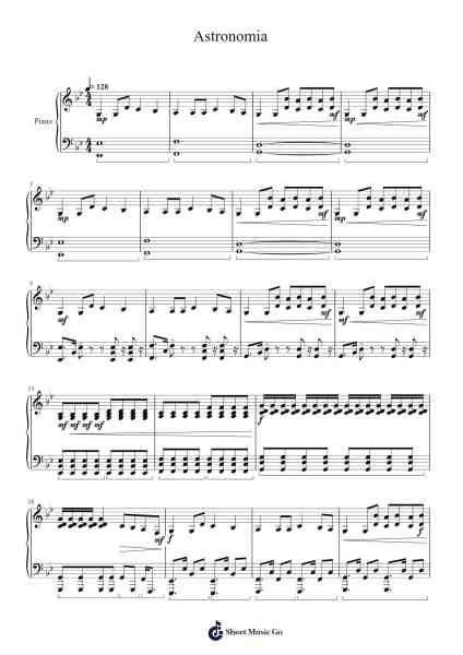 Astronomia Ноты для фортепиано от Vicetone/Tony Igy-Arr.Oisensel Hilget
