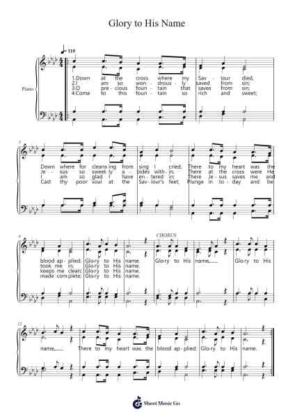 Glory to His Name Sheet Music by undefined-Arr.Tesssaul