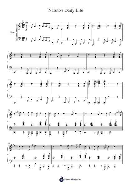 Naruto's Daily Life Sheet Music by Jacqués-Félix de Bordeaux-Arr.Moulboyce