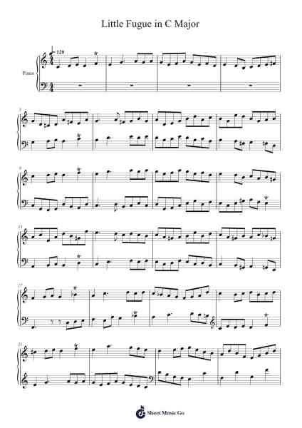 Little fugue for 2 voices in C major Sheet Music by Sywatt-Arr.Coto