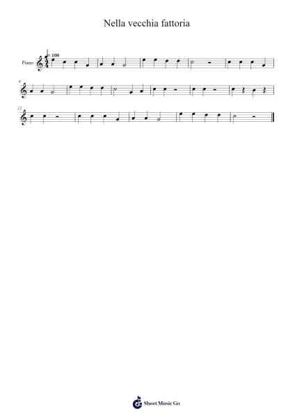 Nella vecchia fattoria Sheet Music by undefined-Arr.Raemen