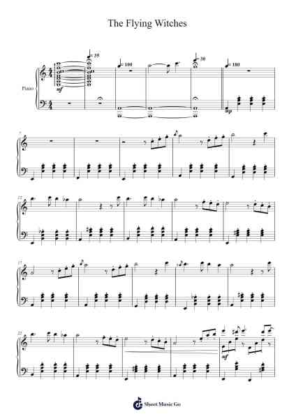 The Flying Witches Sheet Music by Humerid Birdglan-Arr.Temky Pisoll