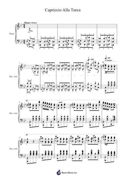 Capriccio Alla Turca Sheet Music by Vincent-Arr.Bronjean