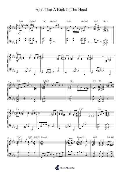 Ain't That A Kick In The Head Sheet Music by Dean Martin-Arr.Montyet